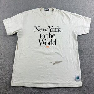 Kith New York to the World White Motto T-Shirt Men Small Short Sleeve Crew Neck